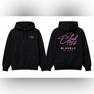 NWT Blakely Women’s Hoodie Size M Black Club 1985 Graphic Sweatshirt